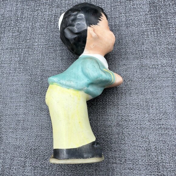 Vintage Japan Big Eye Boy & Girl Figurine Pair 1950s Mid Century Kitsch - Picture 5 of 16